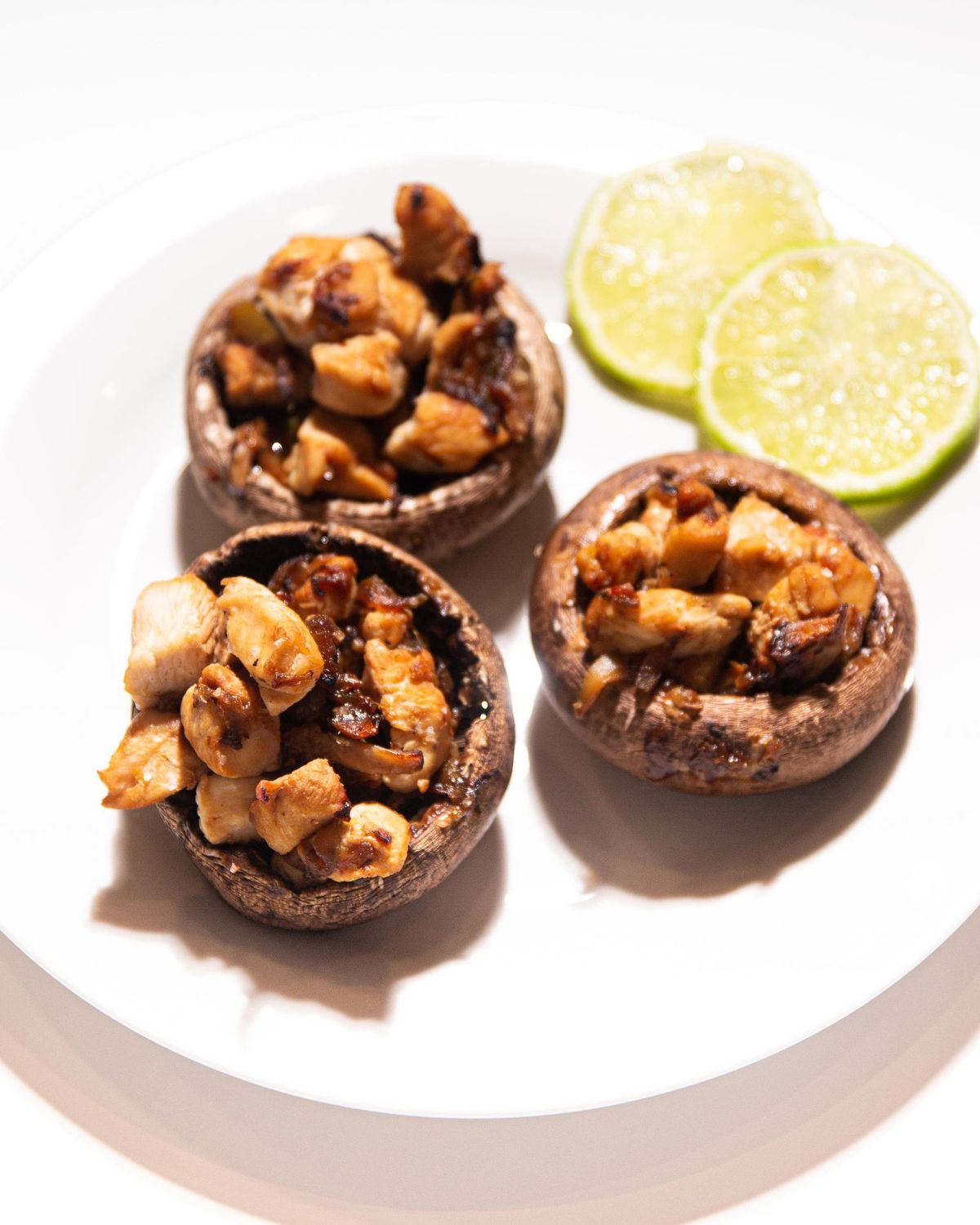 champiñones rellenos de pollo