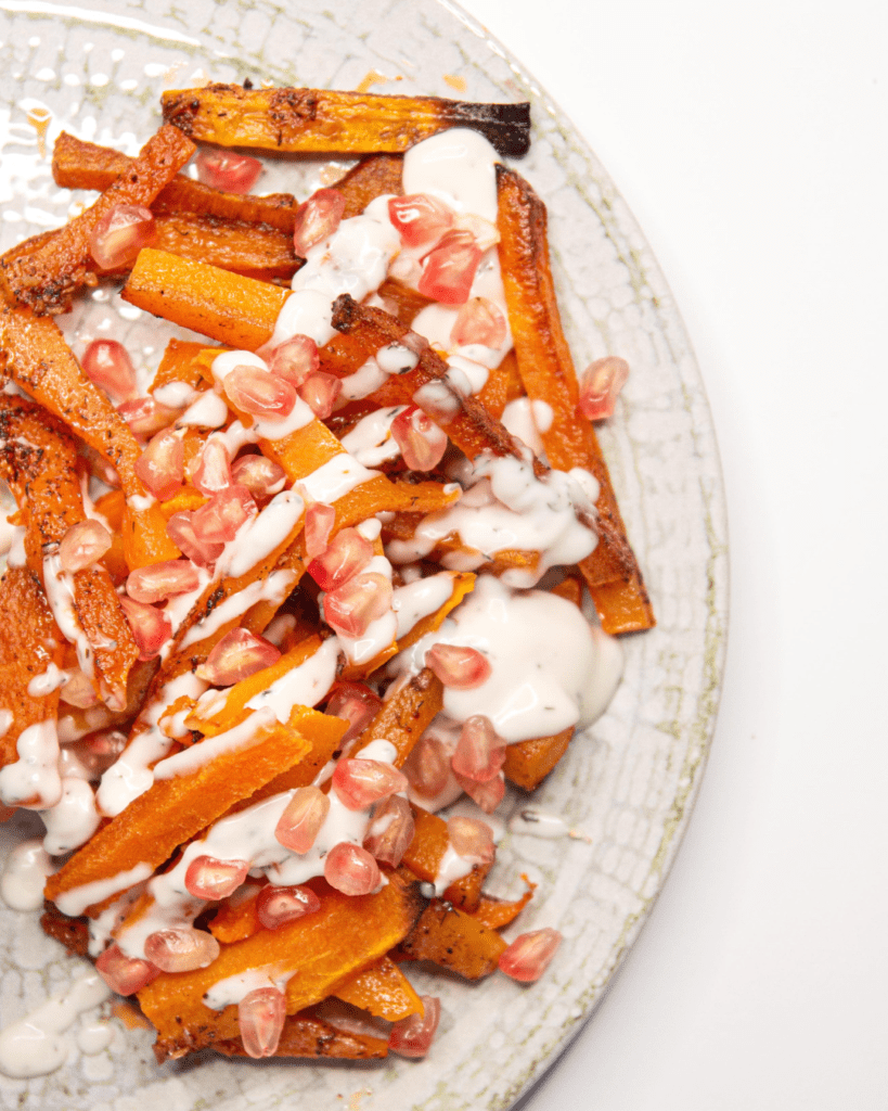 chips de calabaza y granada